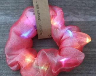 scrunchie met LED lichtjes rose